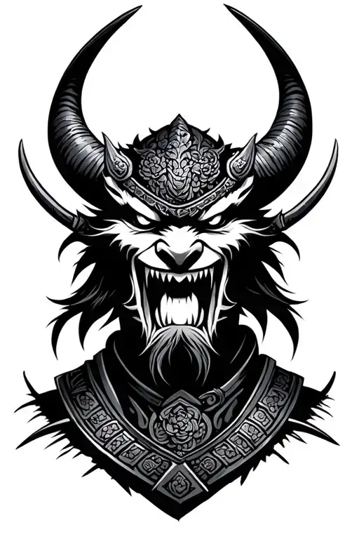 Japanese Demon Samurai Warrior