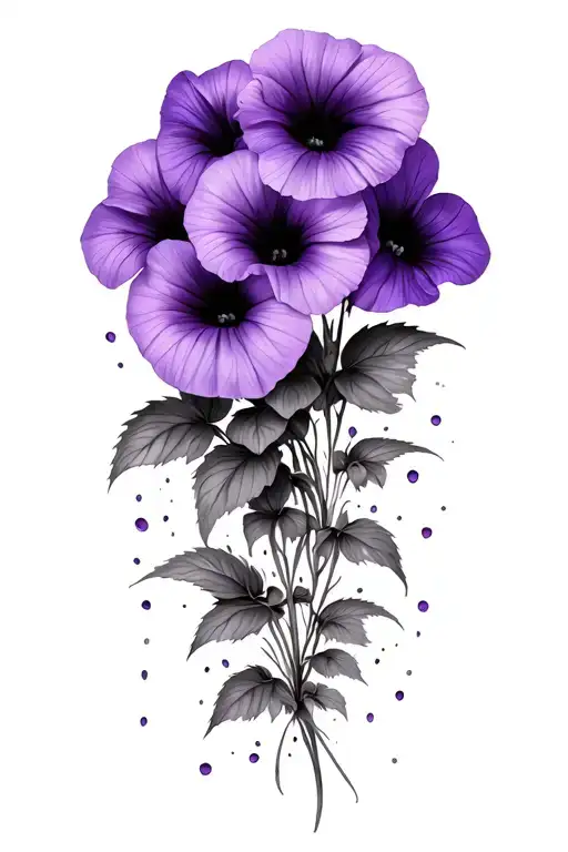 Wave Of Purple Petunias Falling