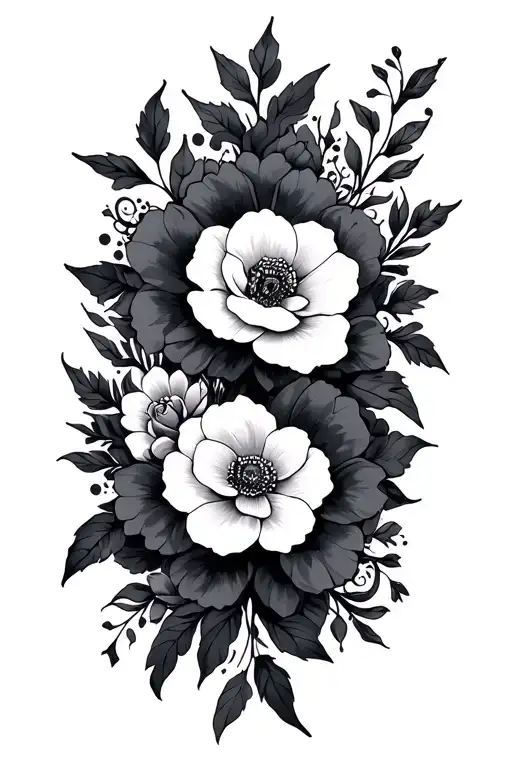 Gothic Floral Shoulder Tattoo Inspired