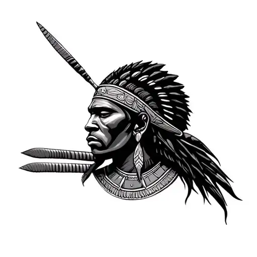 African Warrior Head