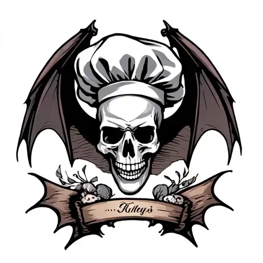 Skull Chef Bat Wings