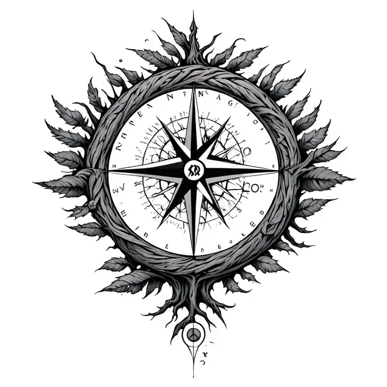 Compass Nature Tree Of Life Intertwined