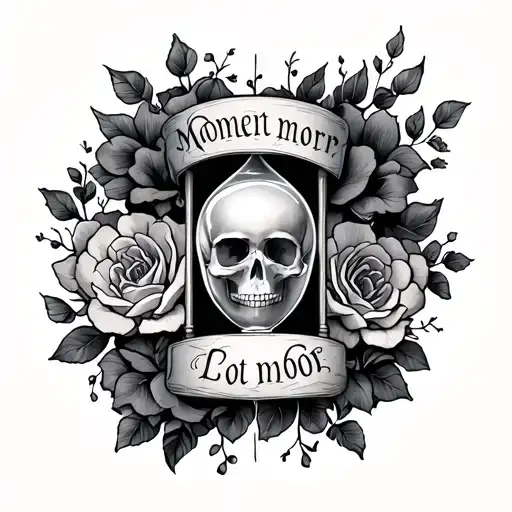 Hour Glass And Words Momento Mori