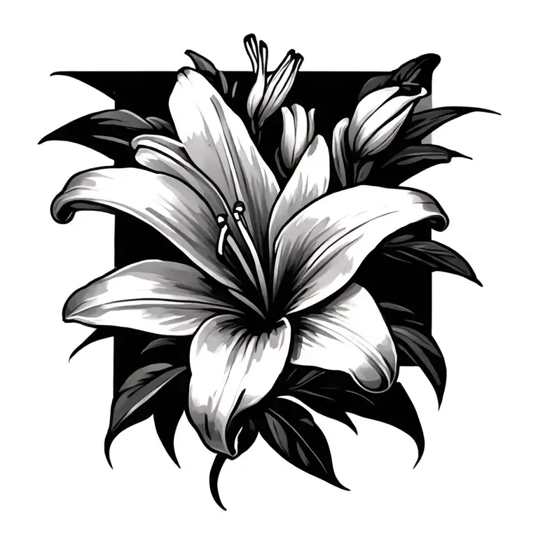 I Want A Lily Flower Design Profesionally Done Tattoo idea