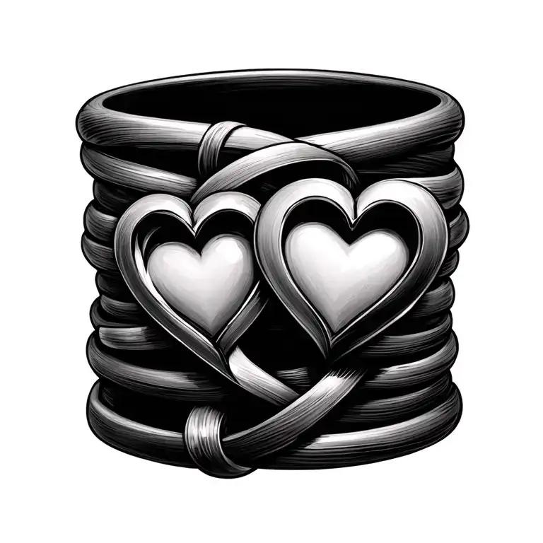 Two Interlinking Hearts On A Bracelet Style