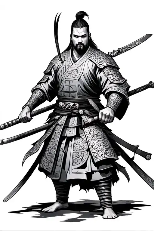 Ronin Samurai Warrior Holding Catana
