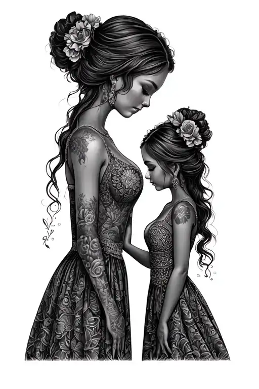 Mother Daughter Matching Tattoo idea
