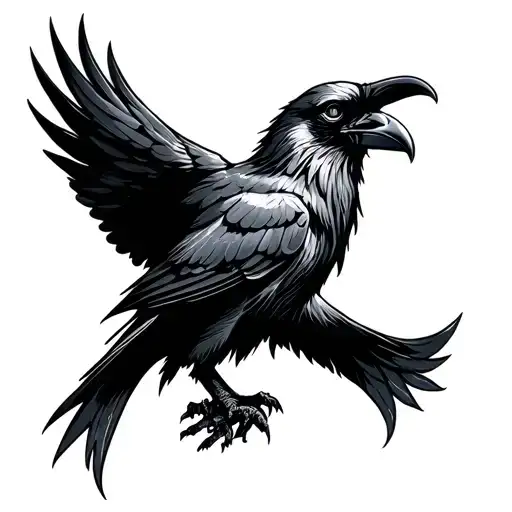 Runic Raven Pictogram