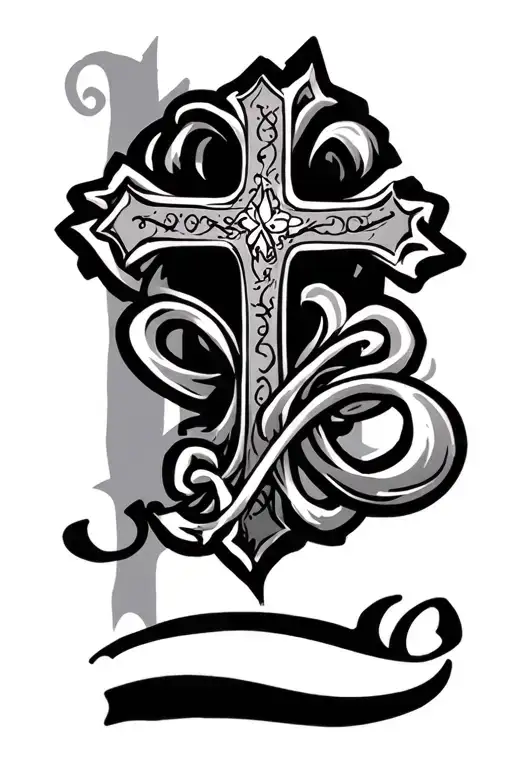 Cross With 2 Names Inside