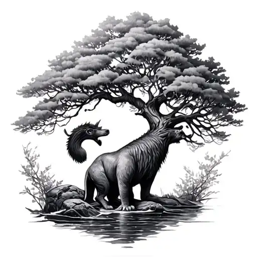 I Underdraw The Animal Medusis With A Shanty Tree Of Life