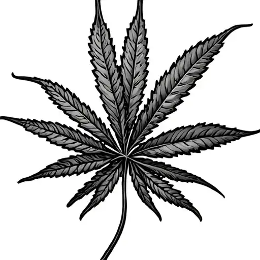 Weed Leaf Morphing Good Vibe Happy Cannabis Tattoo idea