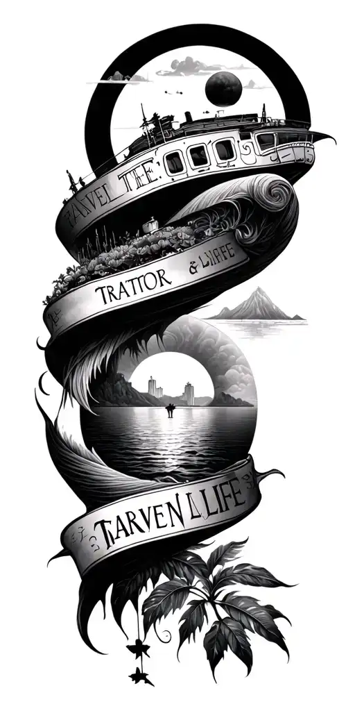 Travel & Life Intertwined Tattoo idea