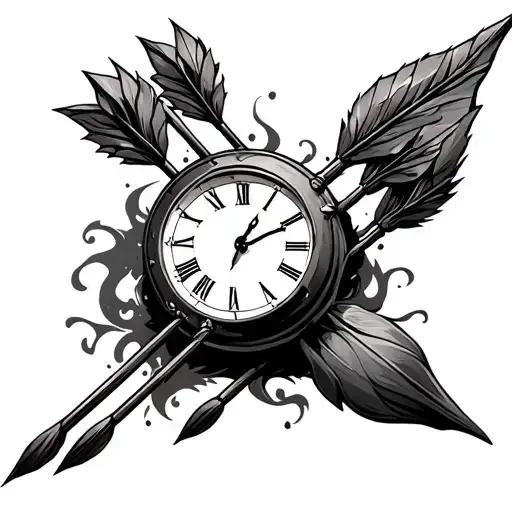 Clock And Quiver With Six Arrows