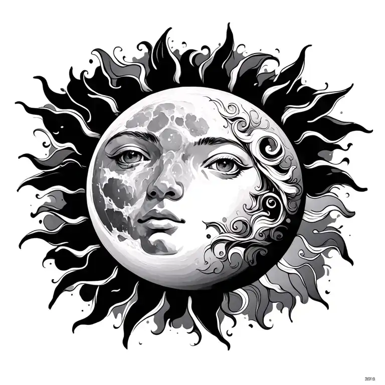 Moon And Sun In Line