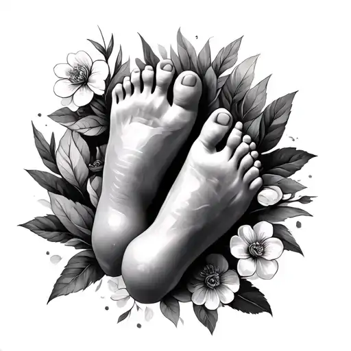 Too Beautiful For Earth Baby Feet Tattoo idea