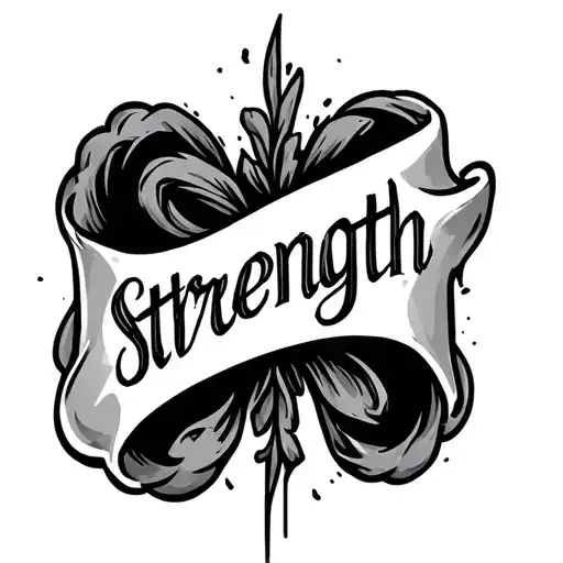 Tattoo Of The Word Strength On My Side Forearm