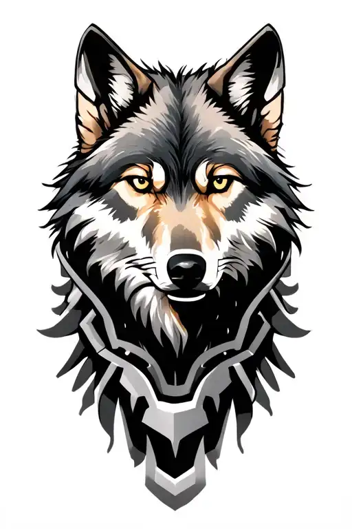 Realistic Body Armor With Wolf