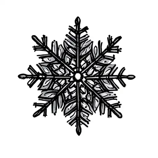 Snowflake Tattoo With Lines That Look Like Famaged Myelin