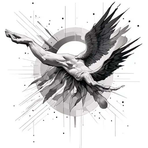 The Creation Of Adam Fineline Geometric