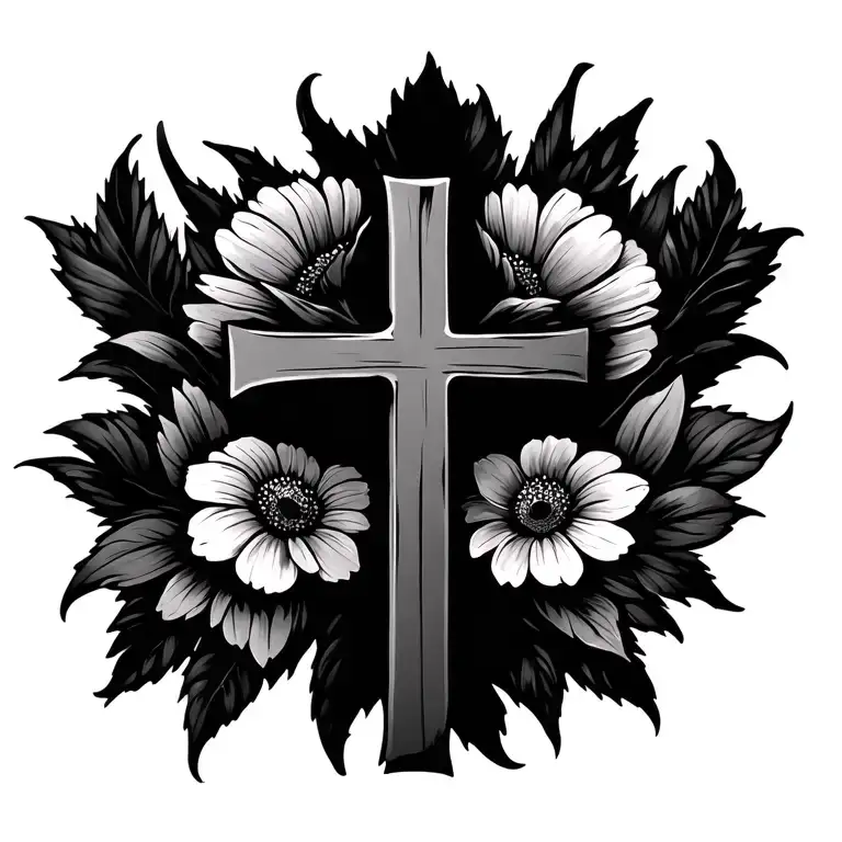 Cross With Flowers