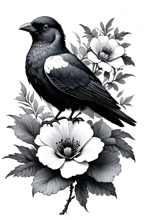 Flowers And Liverpool Bird