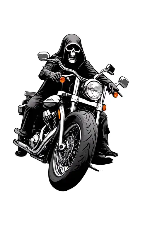 Grim Reaper On A Harley Davidson Motorcycle Tattoo idea