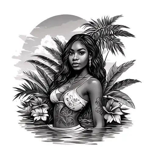 A Tropical Vibe With The Country Jamaica Included A Sleeve Tattoo idea