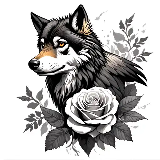 Aigle And Wolf Blended By Roses