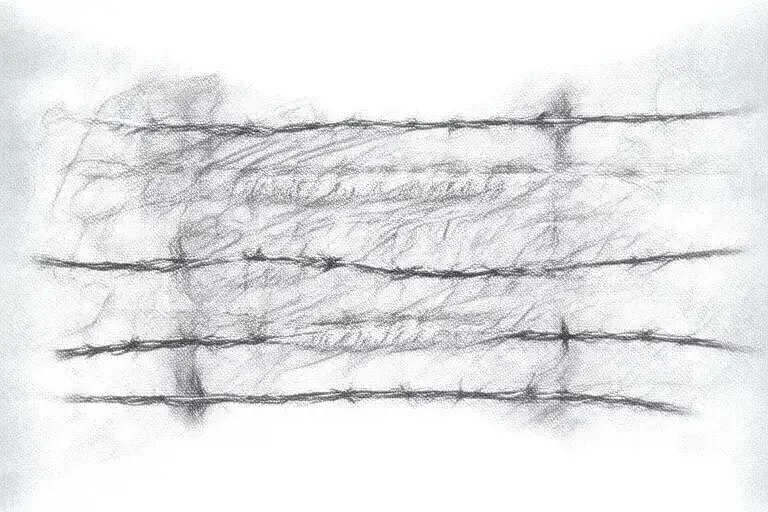 Barb Wire Wrapped Length Wise Name Written