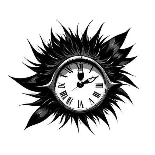 Kurumi Tokisaki Anime Character Clock Eye Looking Tattoo idea