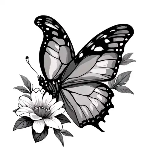 Butterfly And Flowers