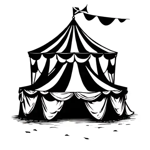 Circus Tent Behind Silhouette