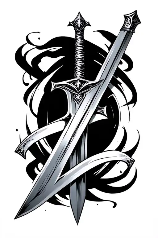 Sword Going Thru Black Lines