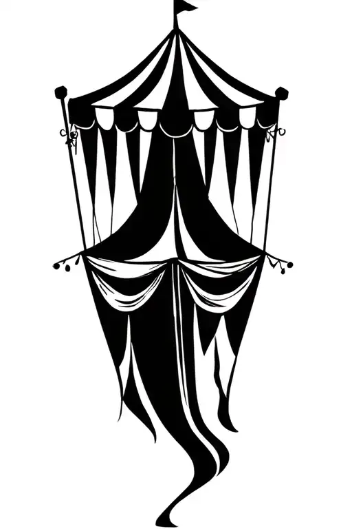 Circus Tent Siluet Realistic Black Tattoo idea