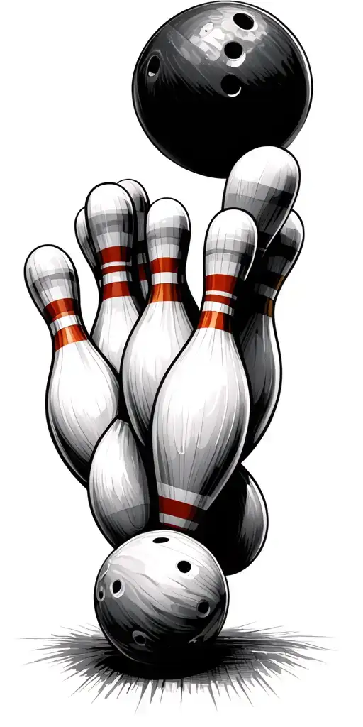 Bowling Ball Hitting Pins All