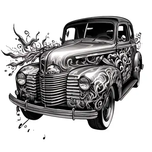 Music And Driving Along Tattoo idea