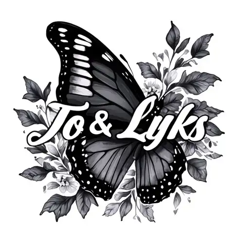 Jo & Lyks Name With Semi Colon Butterfly
