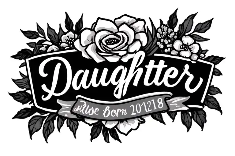 Daughter Name And Birthdate Incorporated Tattoo idea