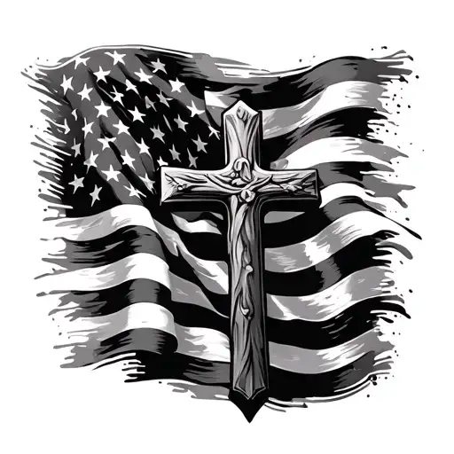 American Flag Cross