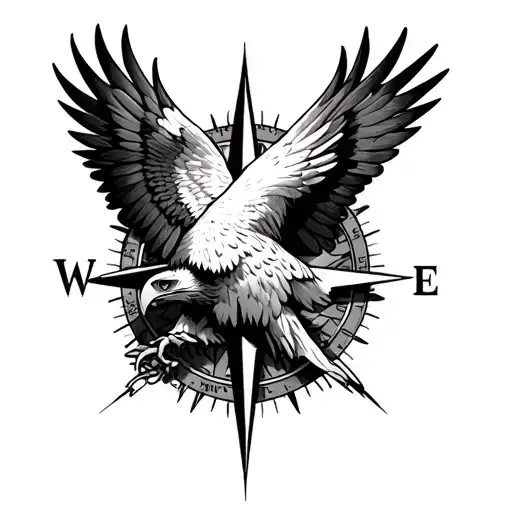 Eagle On A Compass Intertwined
