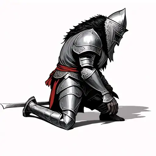 Medieval Knight Kneeling