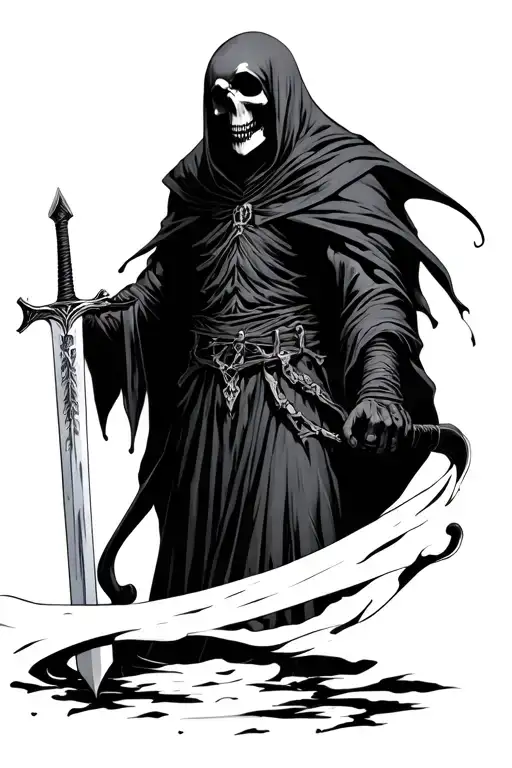 Faceless Reaper Holding Sword