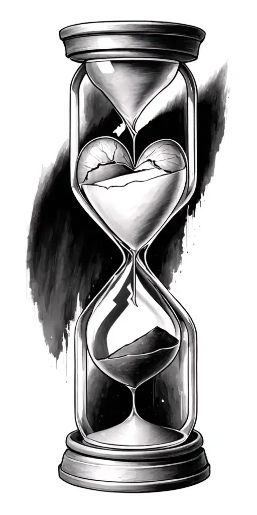 Hourglass Tattoo Broken Heart Inspired