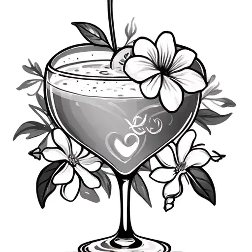 Margaritas And A Jasmin Flower In Heart