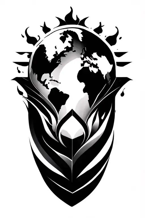 Geometric With Earth Air Fire Water