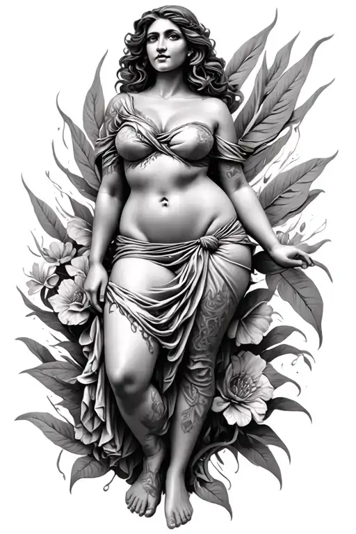 Thick Alternative Woman Statue Full Body