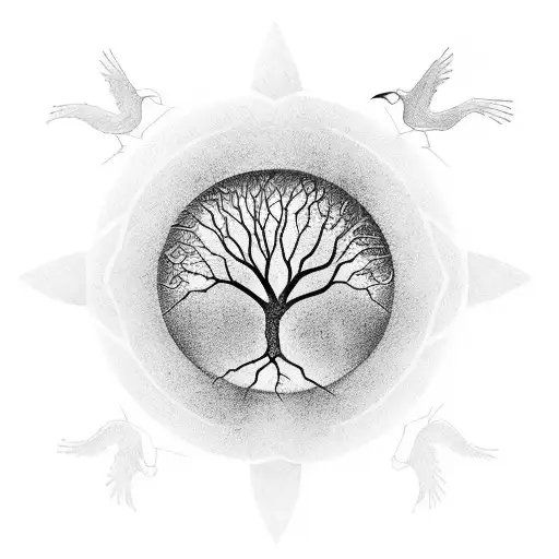 Crows And Tree Of Life