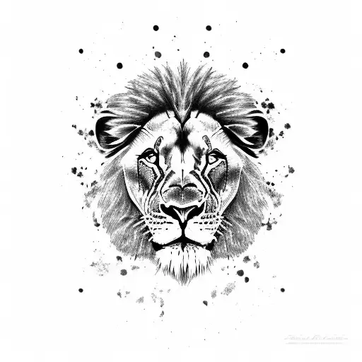 African Continent Outline With Lion