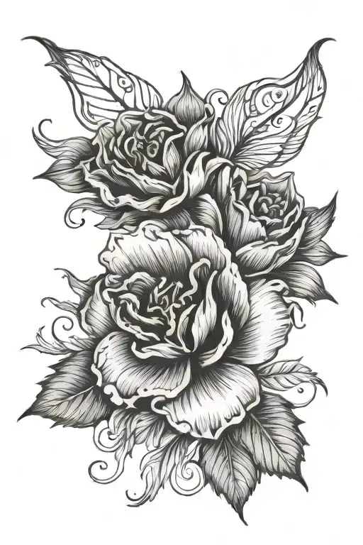 Black Flowers With Red Writing Lyrics