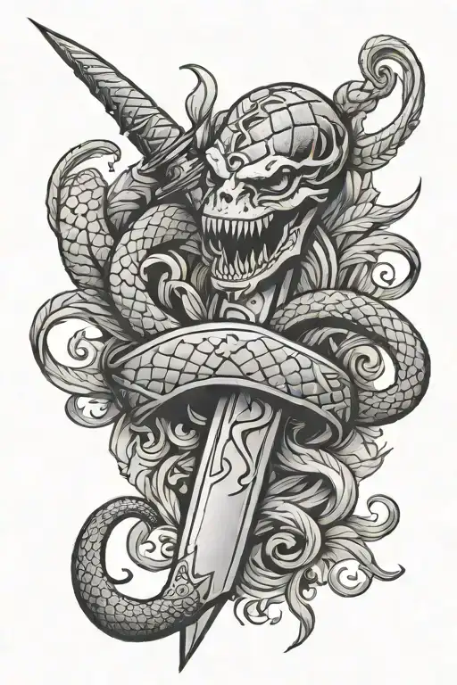 Dagger With Snake Handle